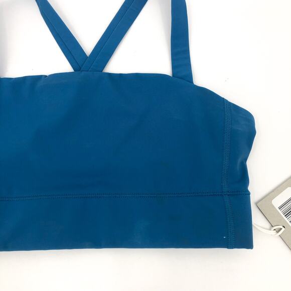 EVERLANE Women's The Perform Crop Top XS Blue Criss-Cross Sports Bra NWT - Picture 5 of 11